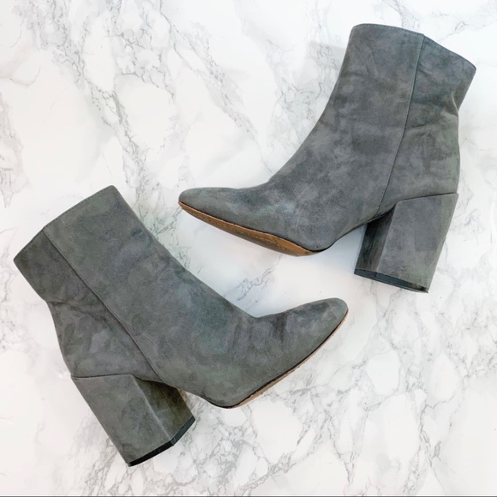 Vince Camuto Destilly Gray Suede Ankle Boots